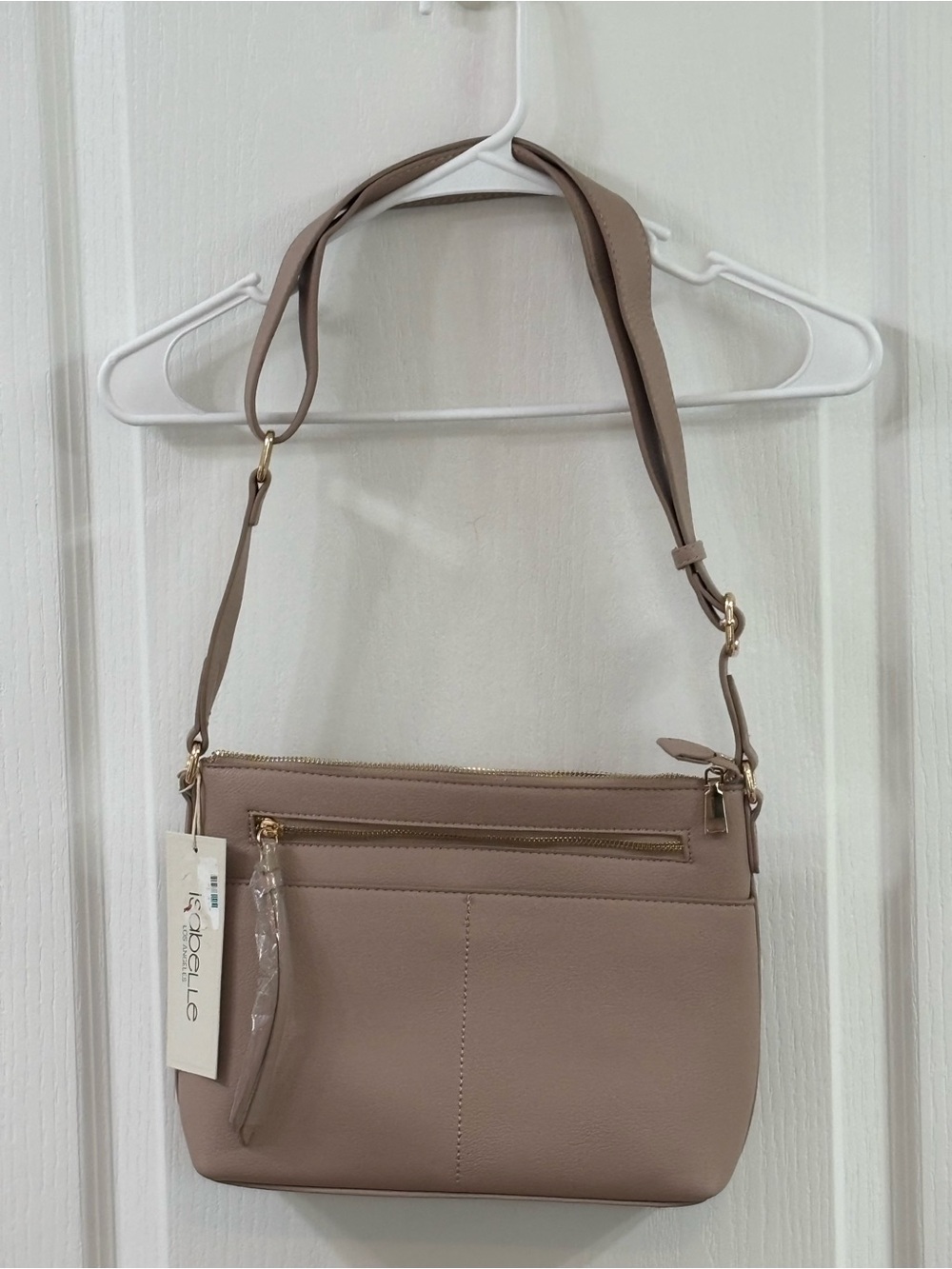 Isabelle Los Angeles Vegan Leather Blush Pink Shoulder/Crossbody Bag NWT - Picture 3 of 10
